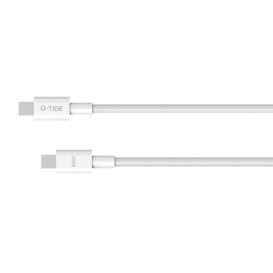 Paquete de 3 Cables TCW150 G-Tide de Carga Rapida de 60W Resistentes Tipo C a Tipo C Color Blanco
