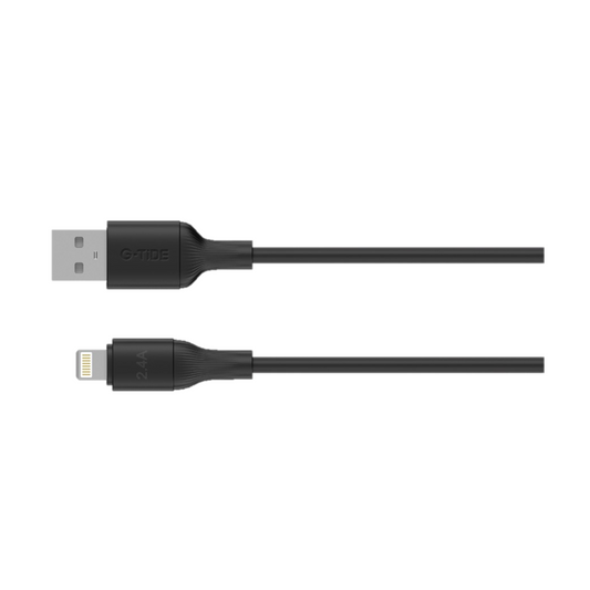 Paquete de 2 Cables PB102 G-Tide de Carga Rapida de 2.4 A Resistentes USB-Lightning Color Negro