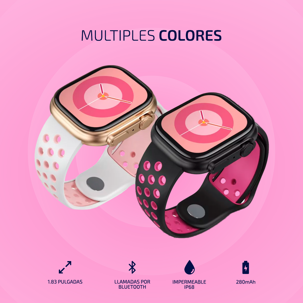 Smartwatch Mujer Gtide Style Resistente al Agua IP68 Fitness con Correas Intercambiables