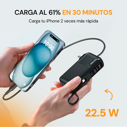 Bateria Portatil POWERBANK Traveler 1 Ideal para Viajes Carga Rápida con 3 Cables Integrados